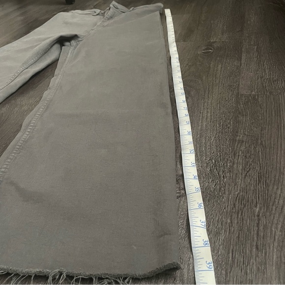 Zara Marine Straight High Rise jeans Charcoal Denim Pants (8) - Picture 7 of 9